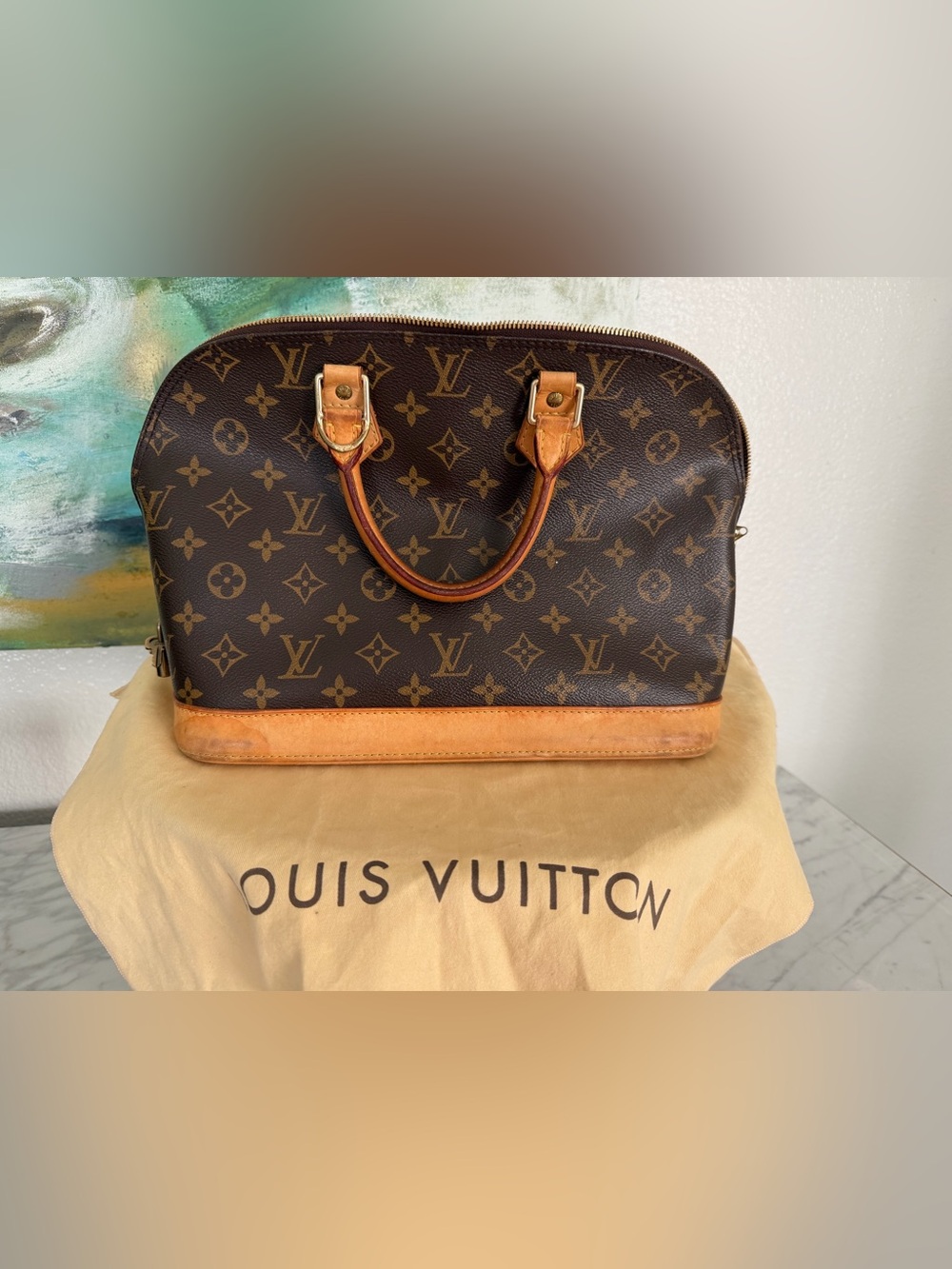 Authentic Louis Vuitton Monogram Alma PM W/Lock, Key & Dust Bag